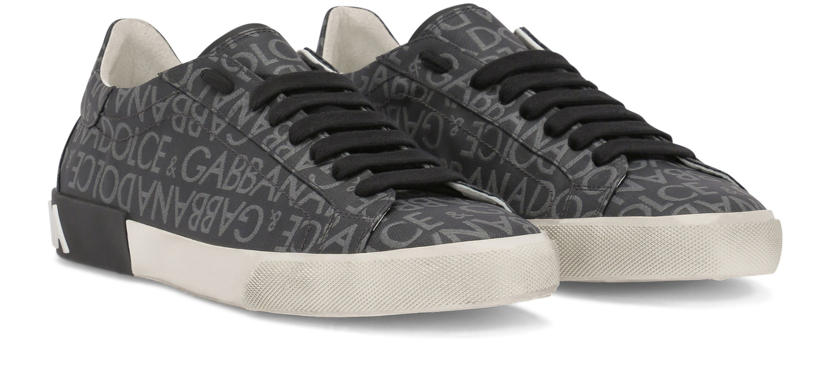 Dolce & Gabbana Portofino Vintage Jacquard Coated Sneakers