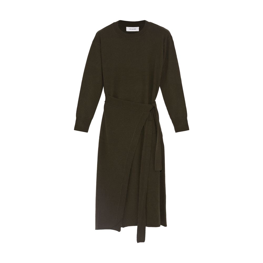 Yves Salomon Knitted dress with belted waist