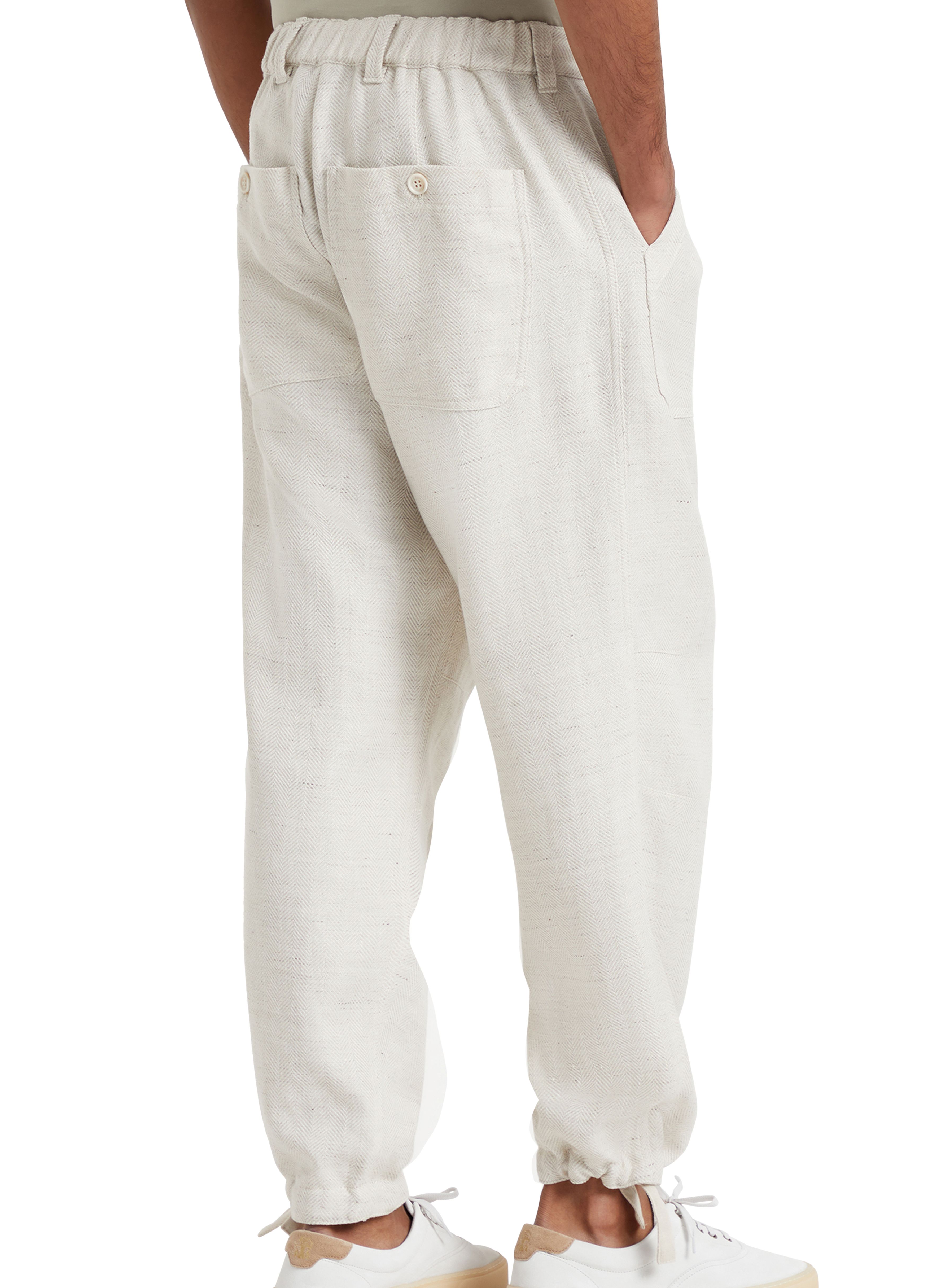 Brunello Cucinelli Relaxed-fit chevron trousers