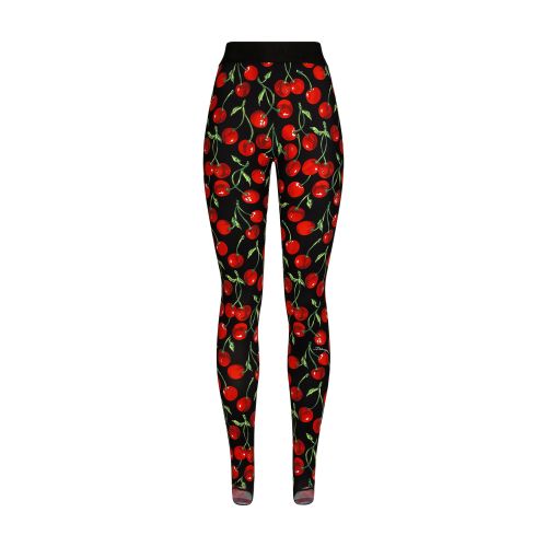 Dolce & Gabbana Jersey Leggings with Ciliegie Print