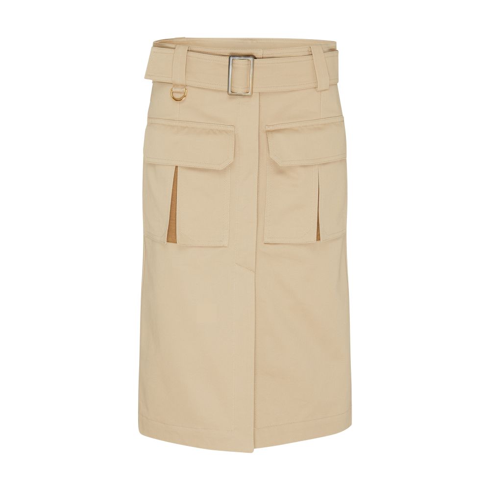 Chloé Cotton gabardine safari midi skirt