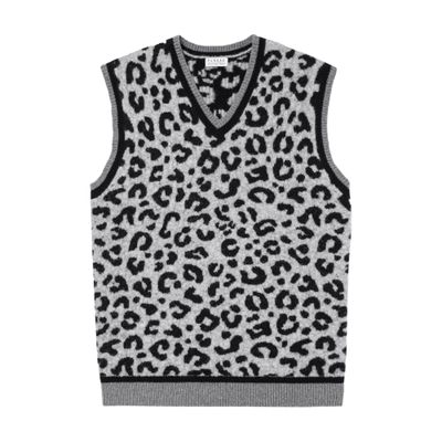  Wool sleeveless v collar sweater