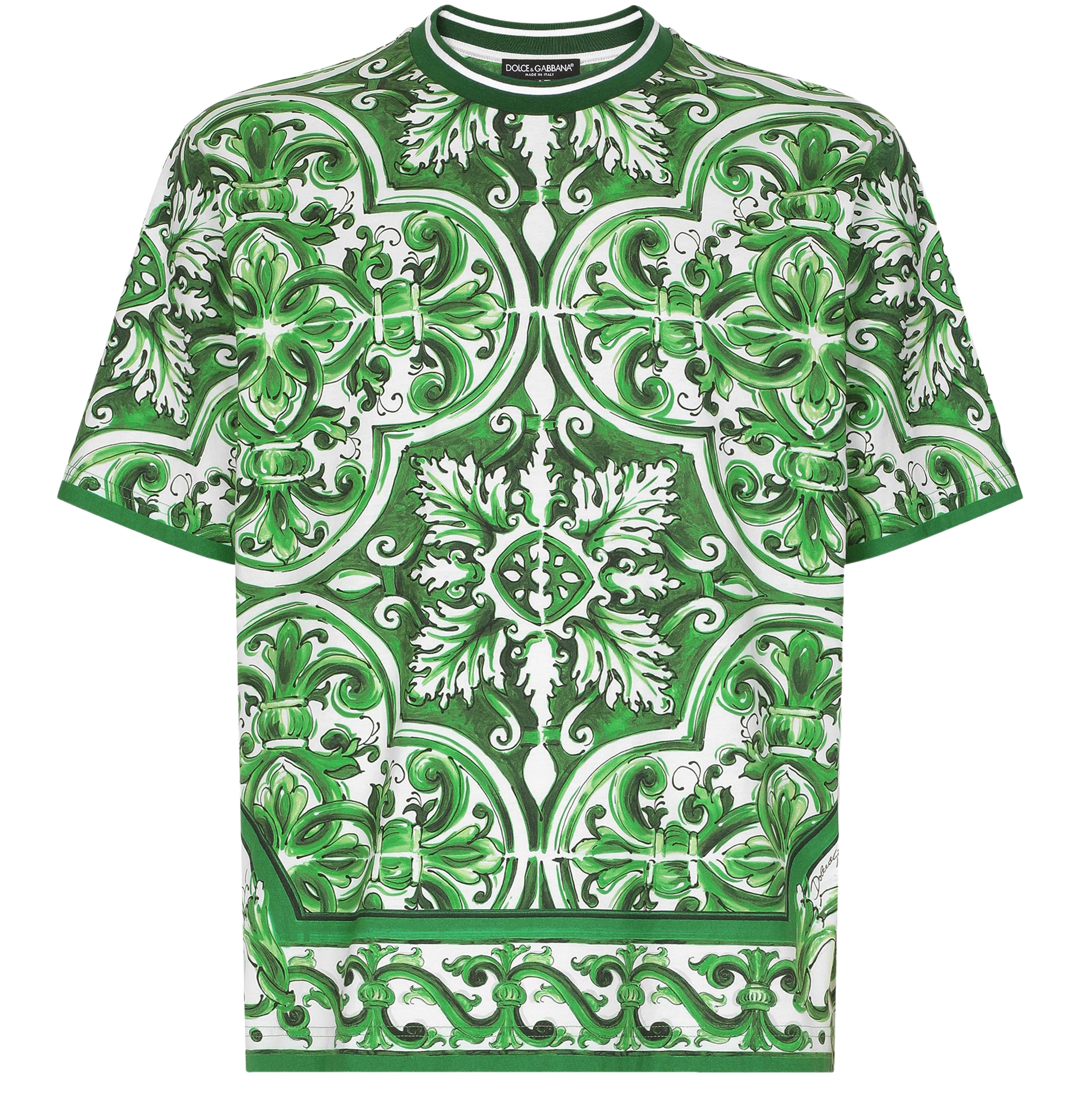 Dolce & Gabbana Cotton T-shirt with majolica print