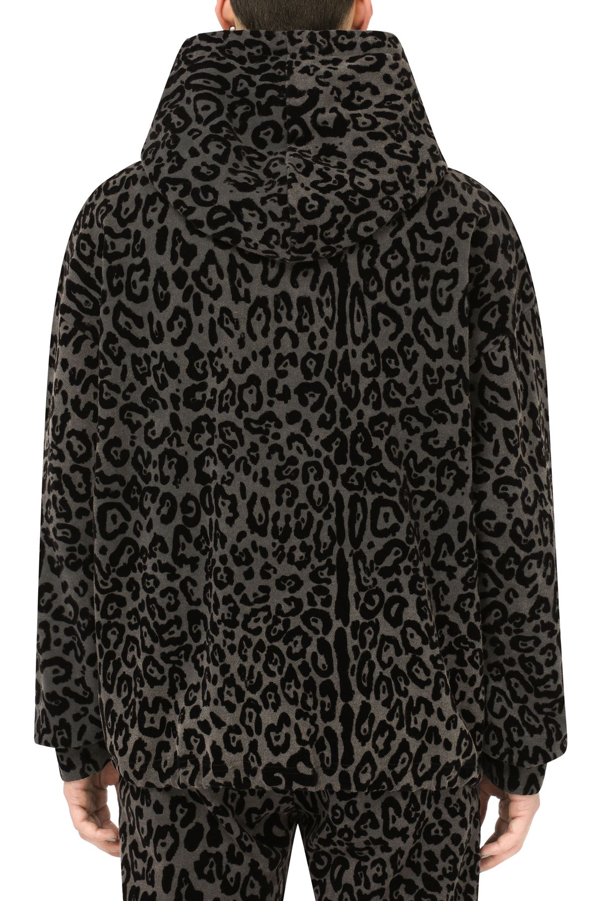 Dolce & Gabbana Cotton hoodie with leopard print