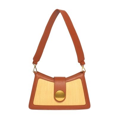 Elleme Buckle shoulder raffia bag