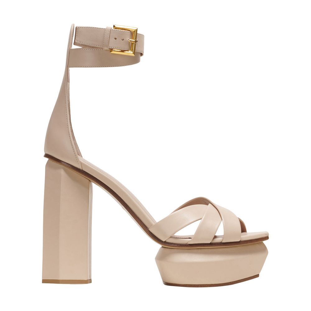 Balmain Ava leather platform sandals