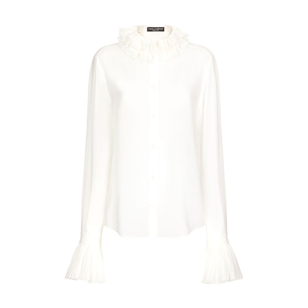 Dolce & Gabbana Georgette shirt with pleated cuffs