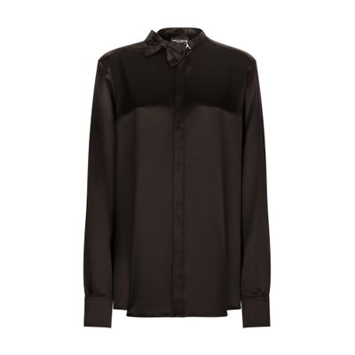 Dolce & Gabbana Satin shirt with bow-tie detailing