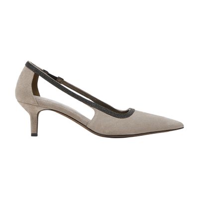 Brunello Cucinelli City heels with monili