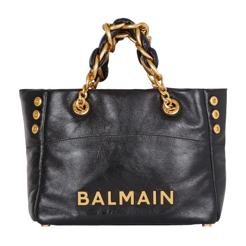 Balmain 1945 Soft Crumpled Leather Shopper