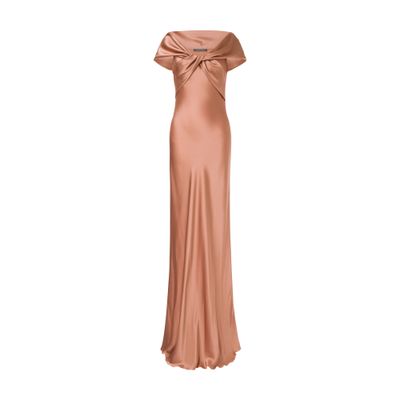 Alberta Ferretti Long dress in satin with train