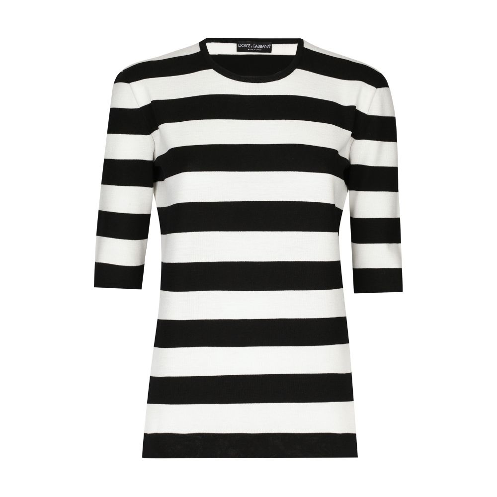 Dolce & Gabbana Wool sweater in inlaid stripes