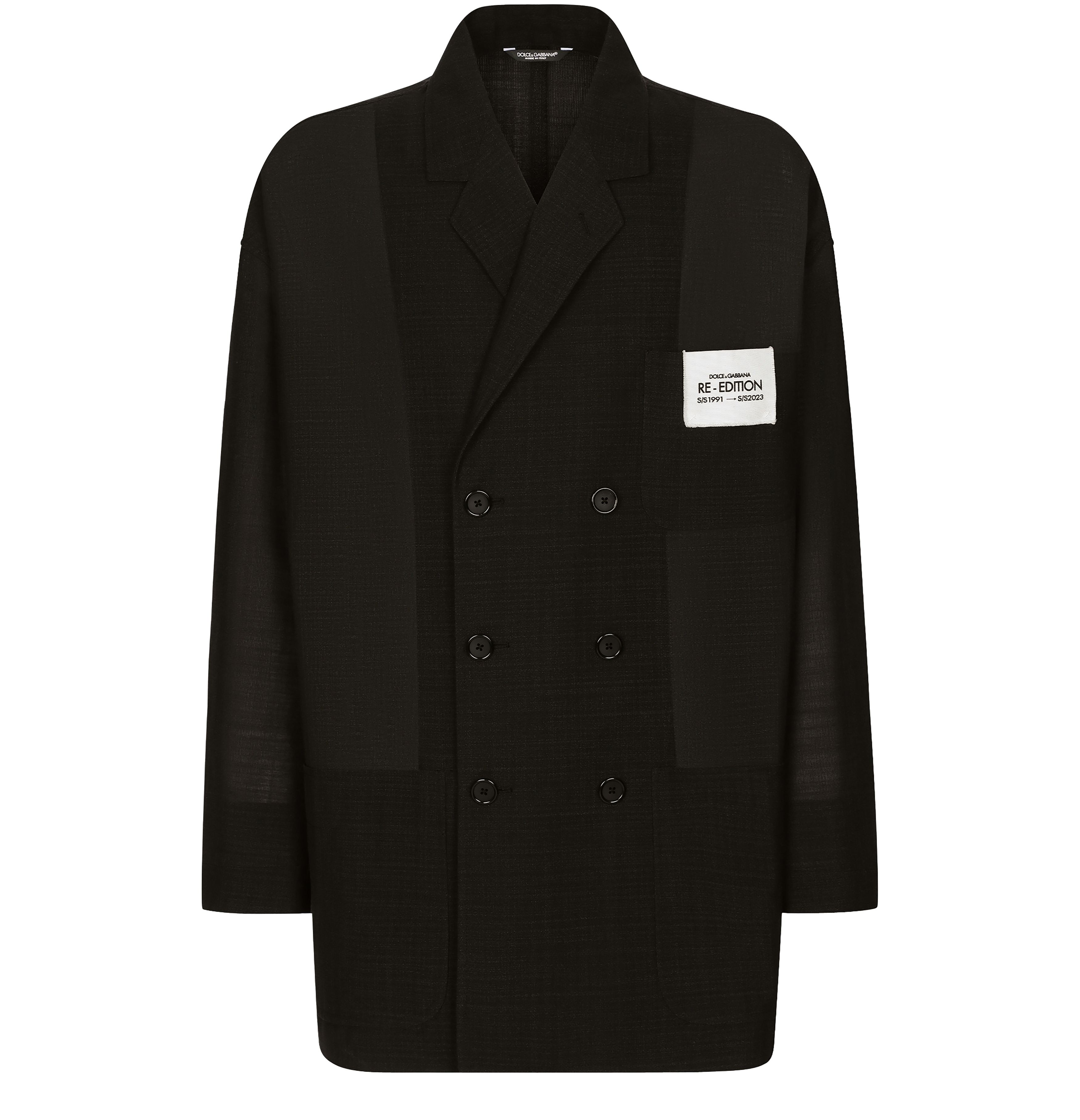 Dolce & Gabbana Oversize double-breasted technical cotton jacket