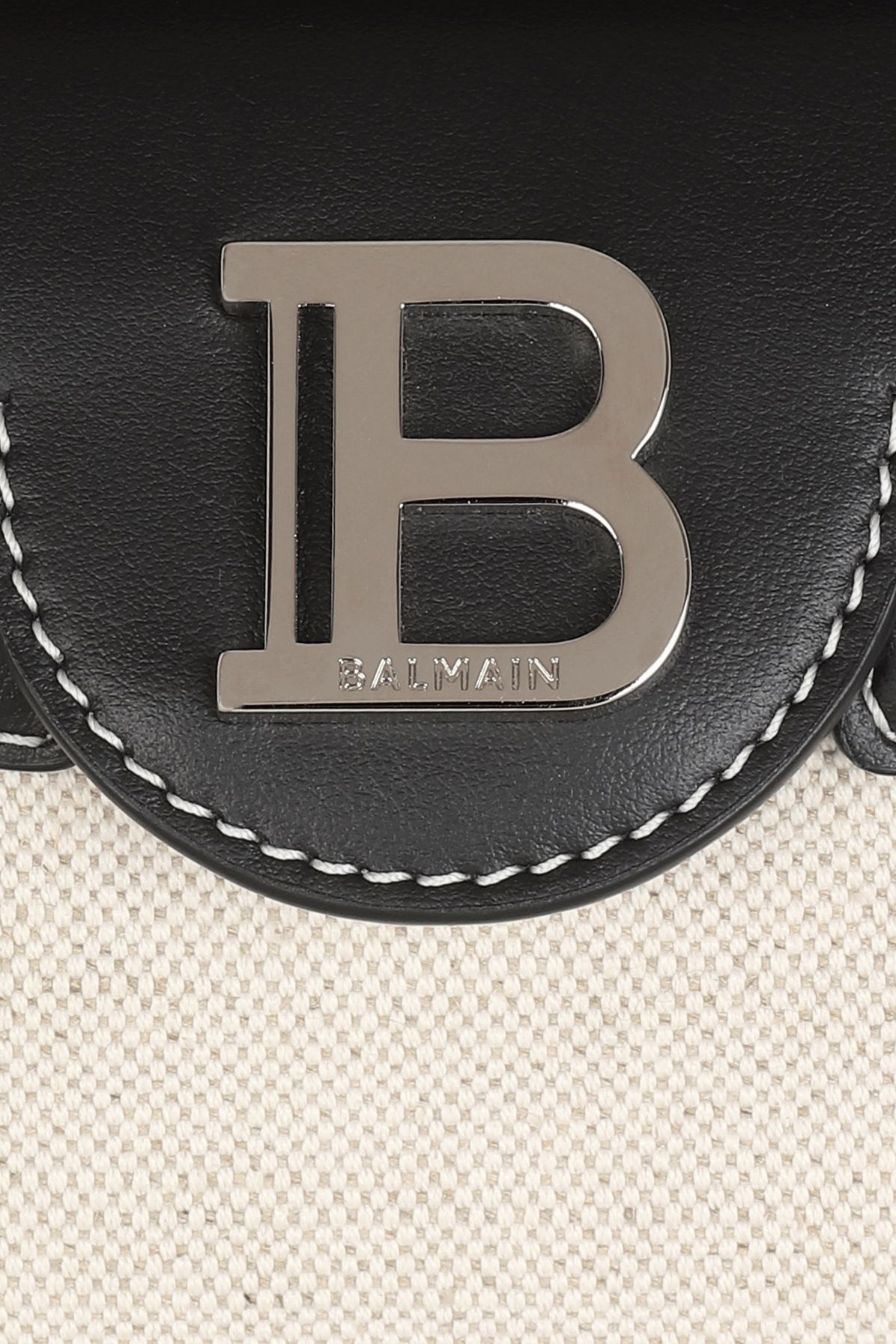 Balmain B-Buzz 19 Canvas bag in smooth leather