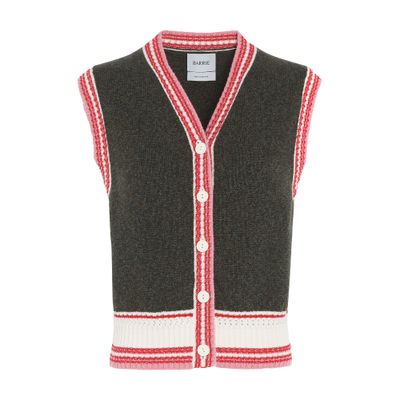 Barrie Sleeveless cashmere cardigan