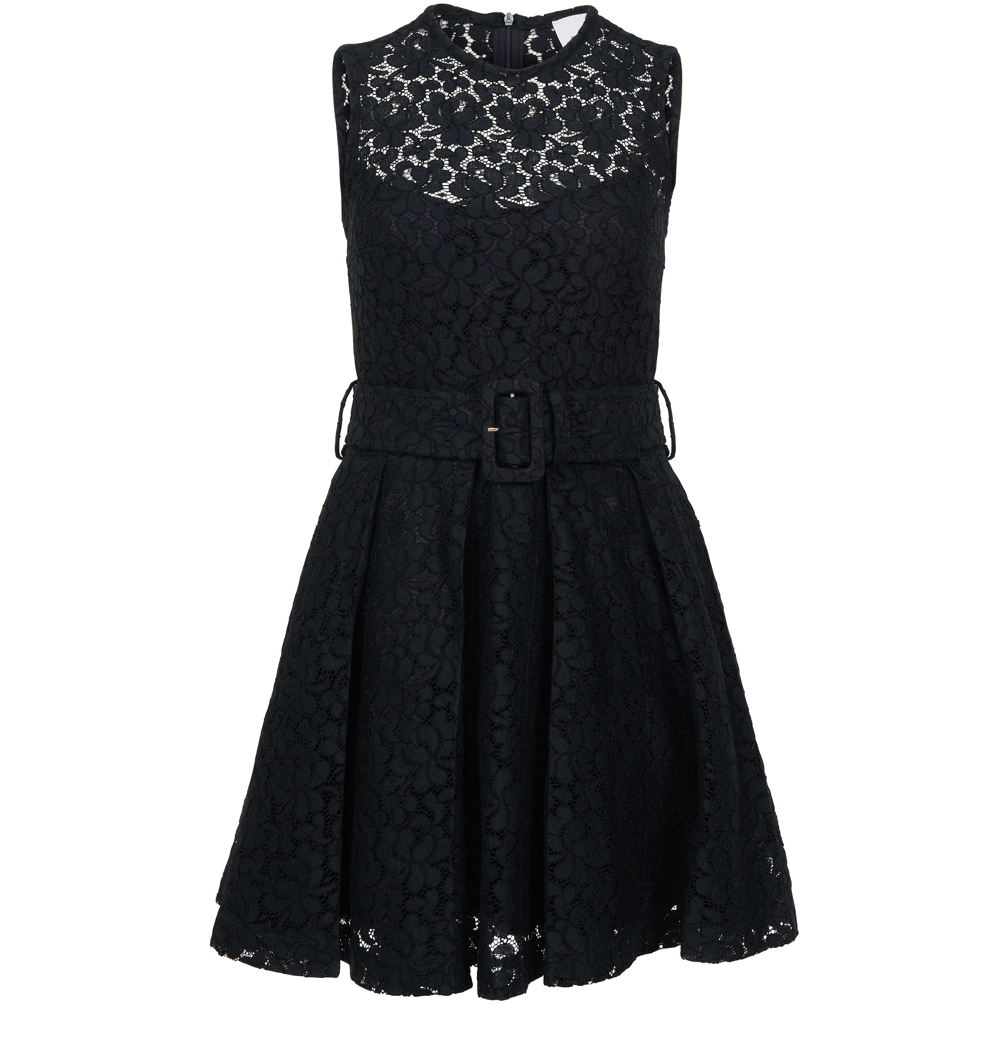 Patou Lace pleated mini dress