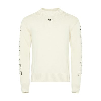 OFF-WHITE Stitch Arrow Diags knit crewneck shirt