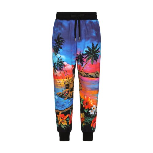 Dolce & Gabbana Jersey jogging pants with Hawaiian print