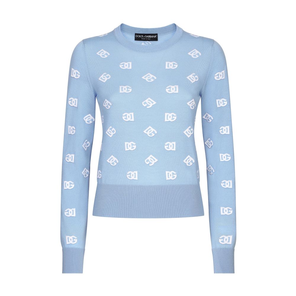 Dolce & Gabbana Wool and silk sweater with DG logo