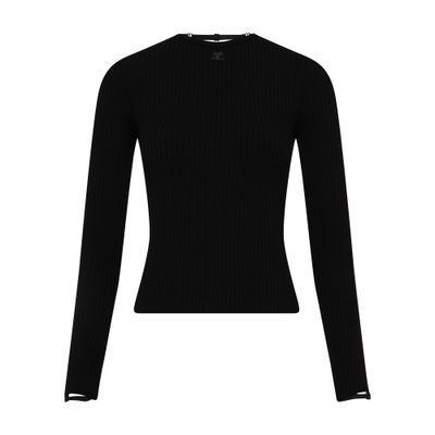 Courrèges Elastic wrists rib knit sweater