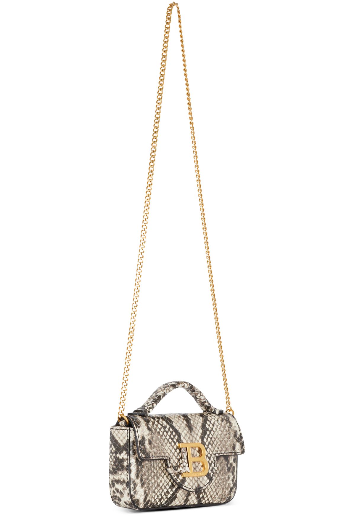 Balmain B-Buzz mini snakeskin-effect leather bag