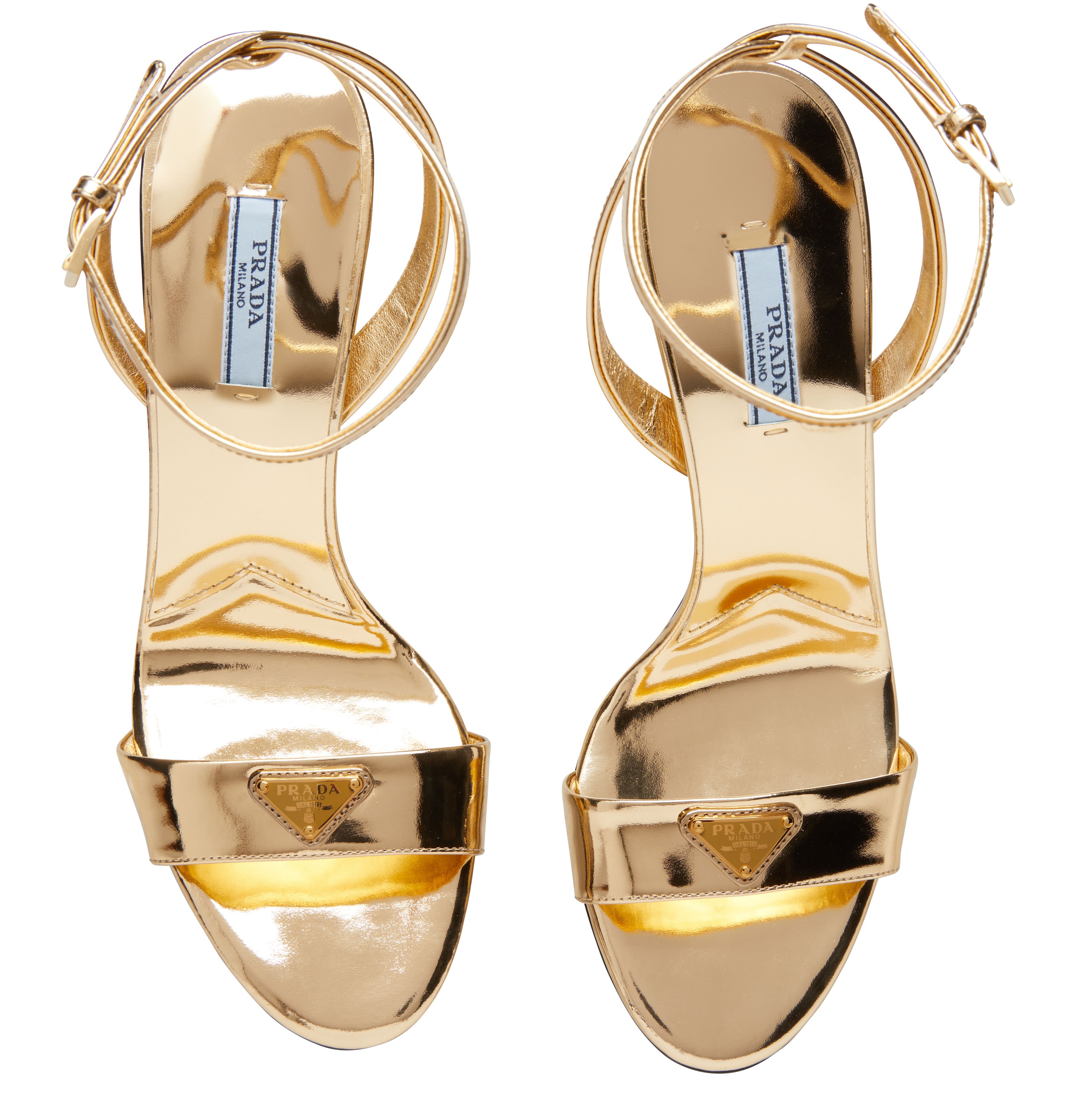 Prada Metallic leather sandals