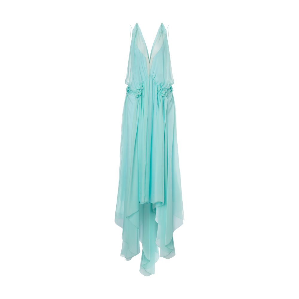 Alberta Ferretti Organic chiffon longuette dress