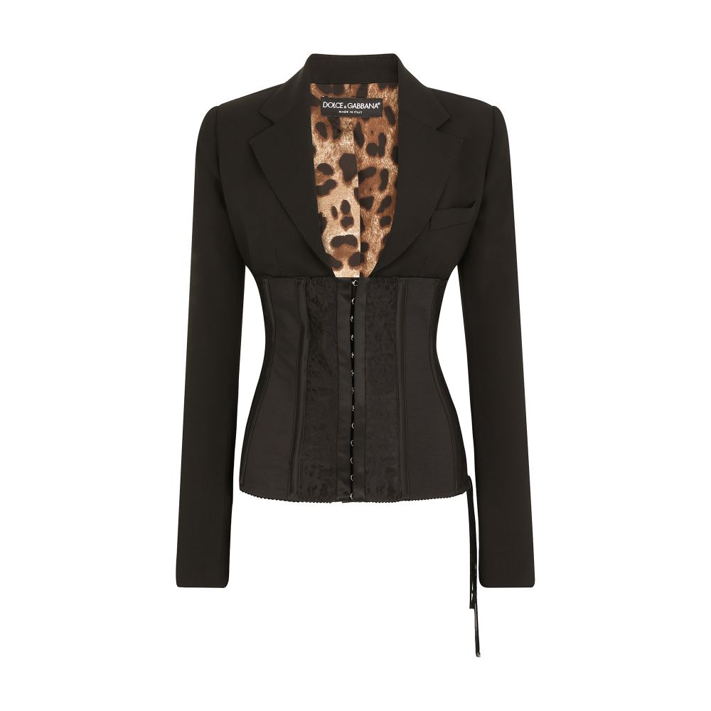 Dolce & Gabbana Woolen bustier jacket with lacing