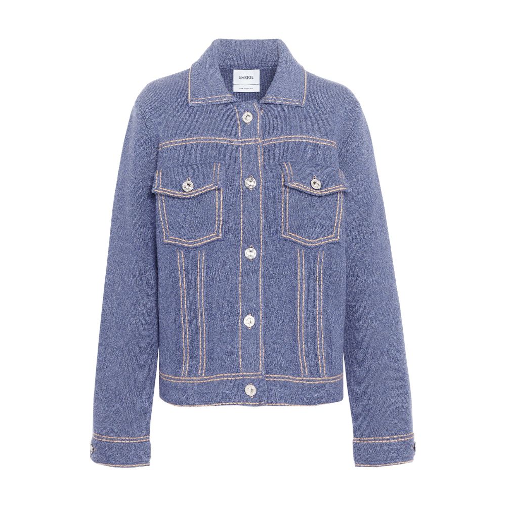 Barrie Denim regular cashmere and cotton jacket