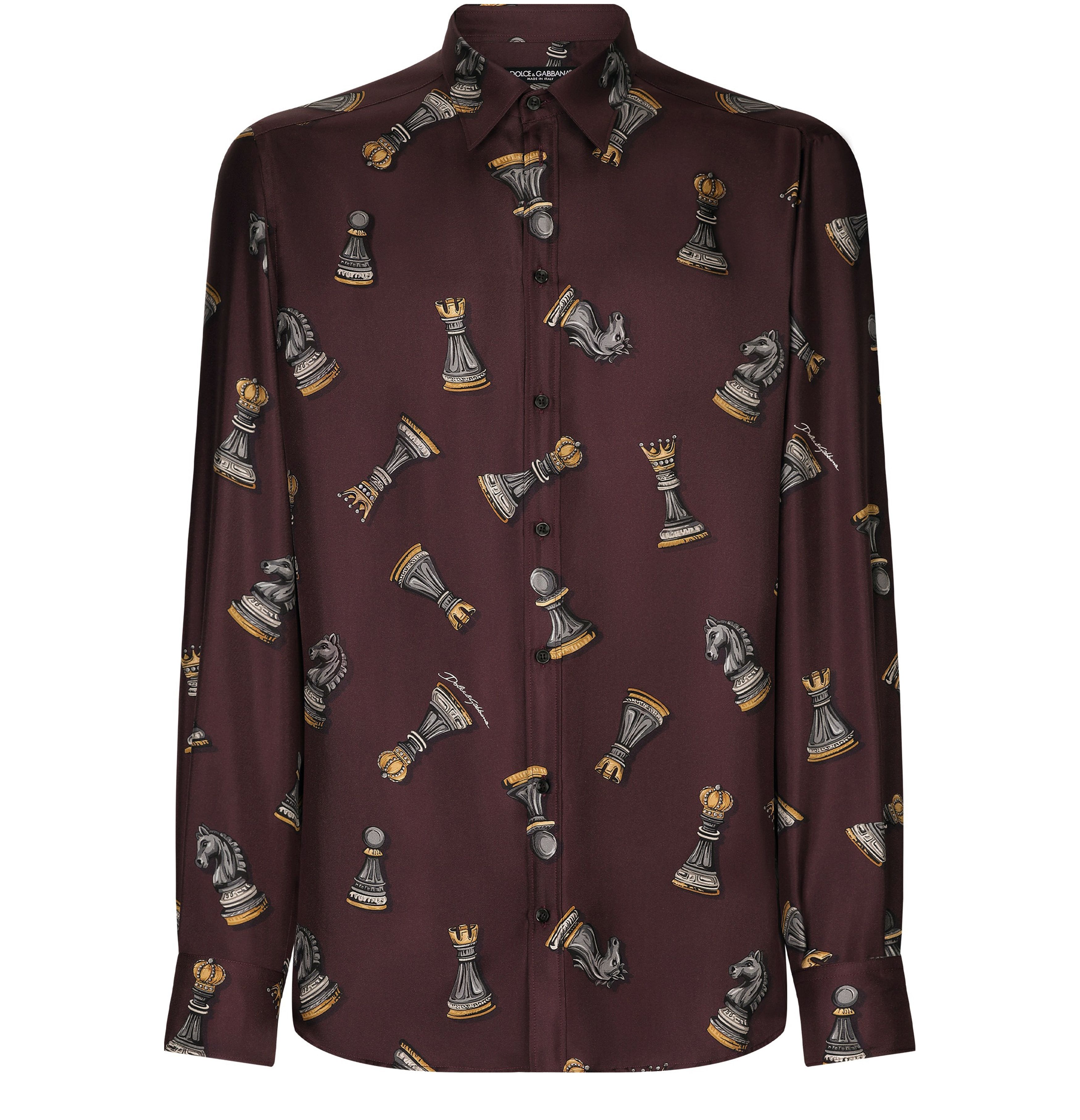 Dolce & Gabbana Printed silk Martini-fit shirt