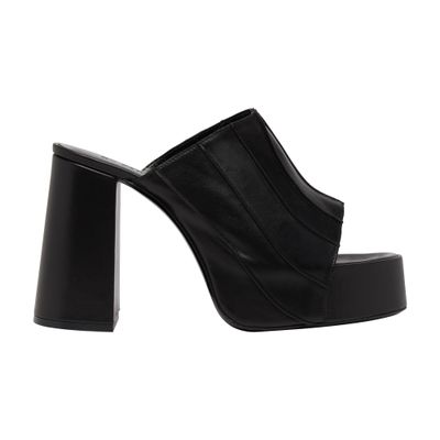 BY FAR Brad black nappa leather heel mules