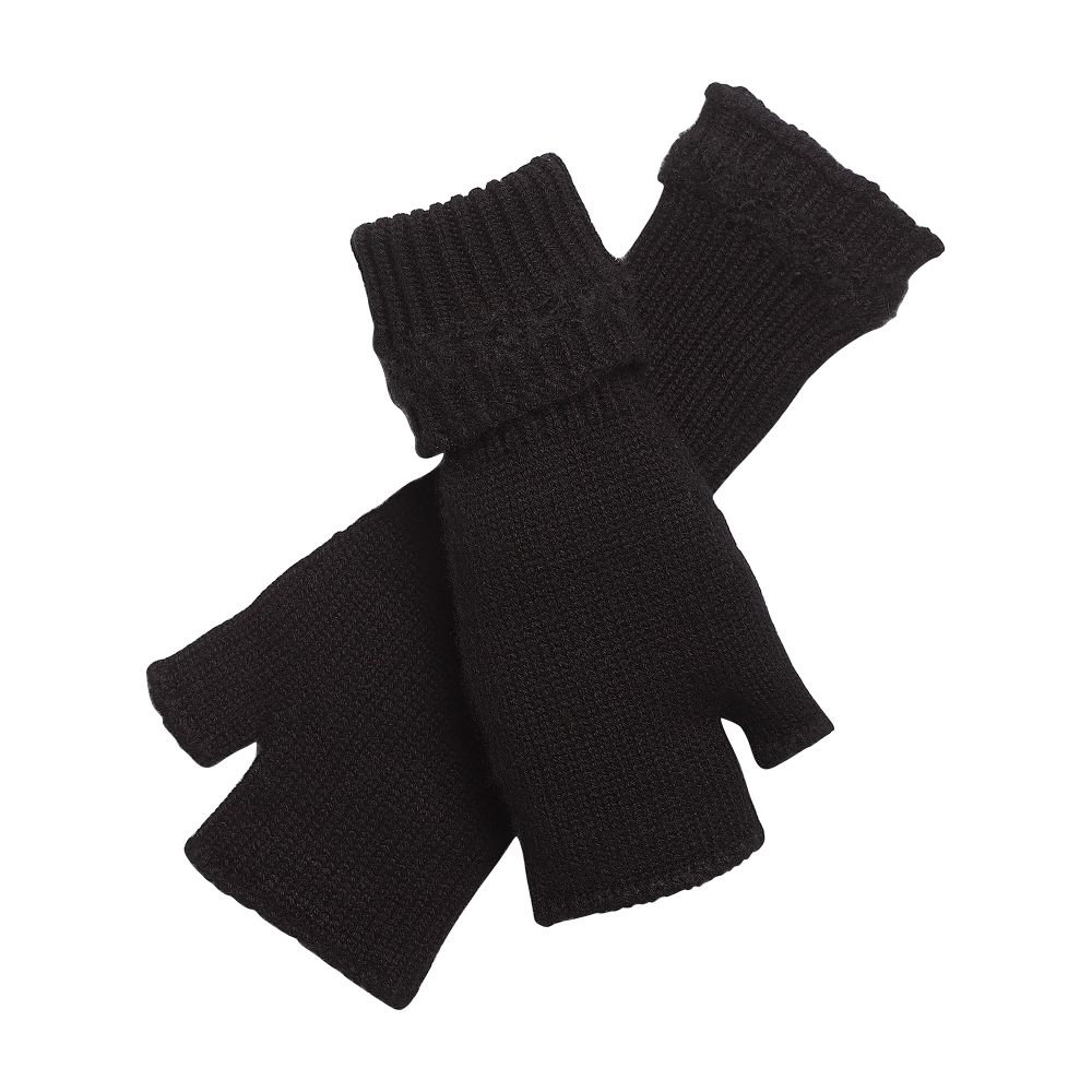 Barrie Shearling-effect cashmere fingerless gloves