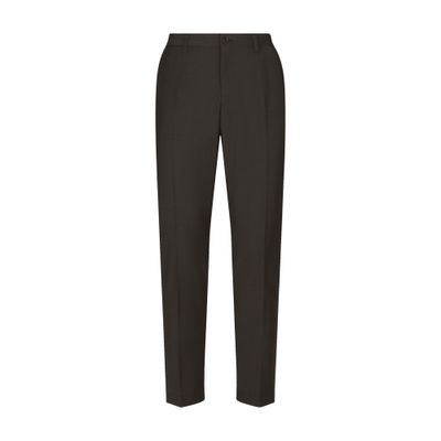 Dolce & Gabbana Stretch cotton pants with DG embroidery