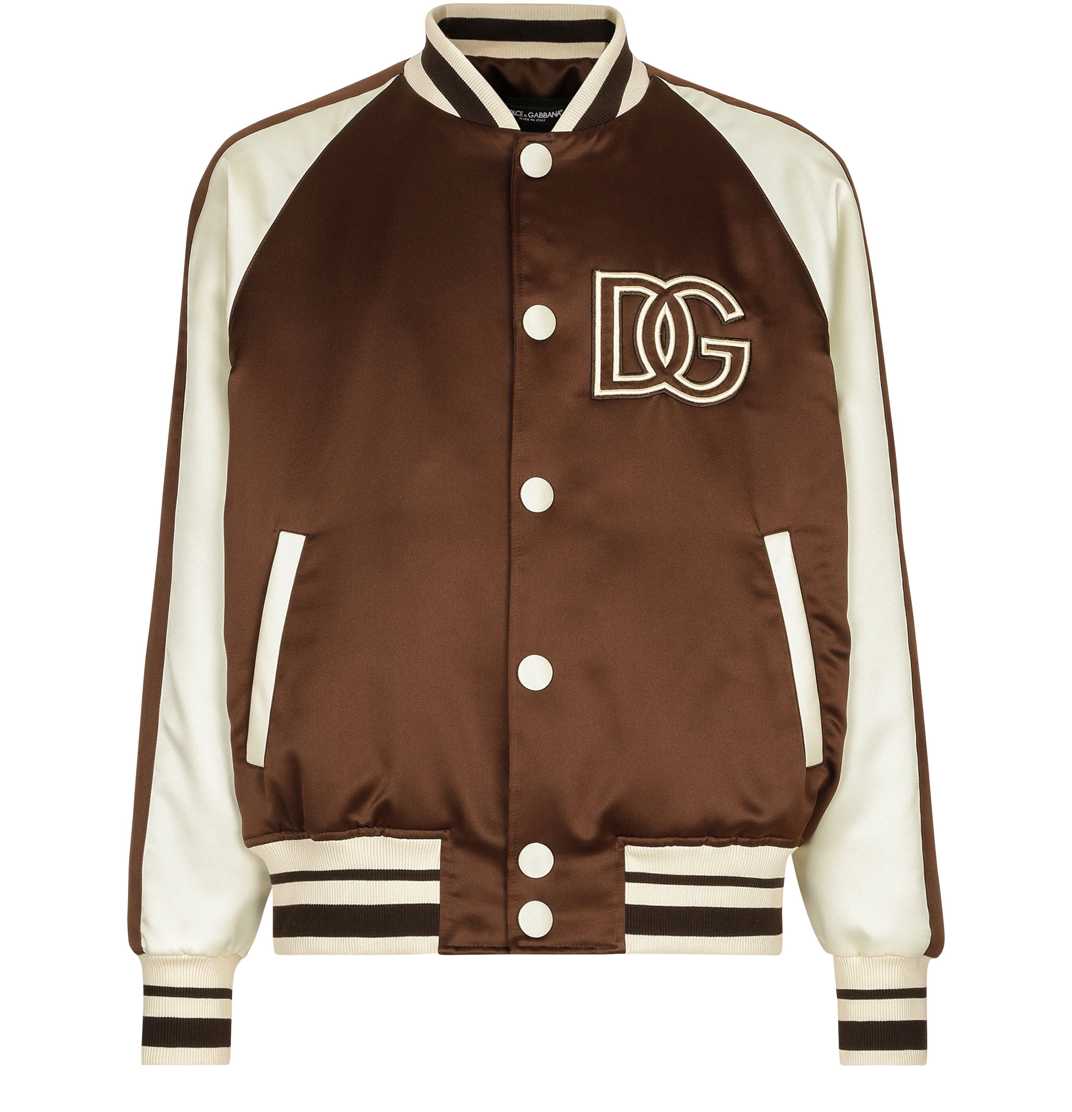 Dolce & Gabbana Technical Satin Jacket with DG Patch