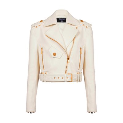 Balmain Zipped Leather Biker Jacket