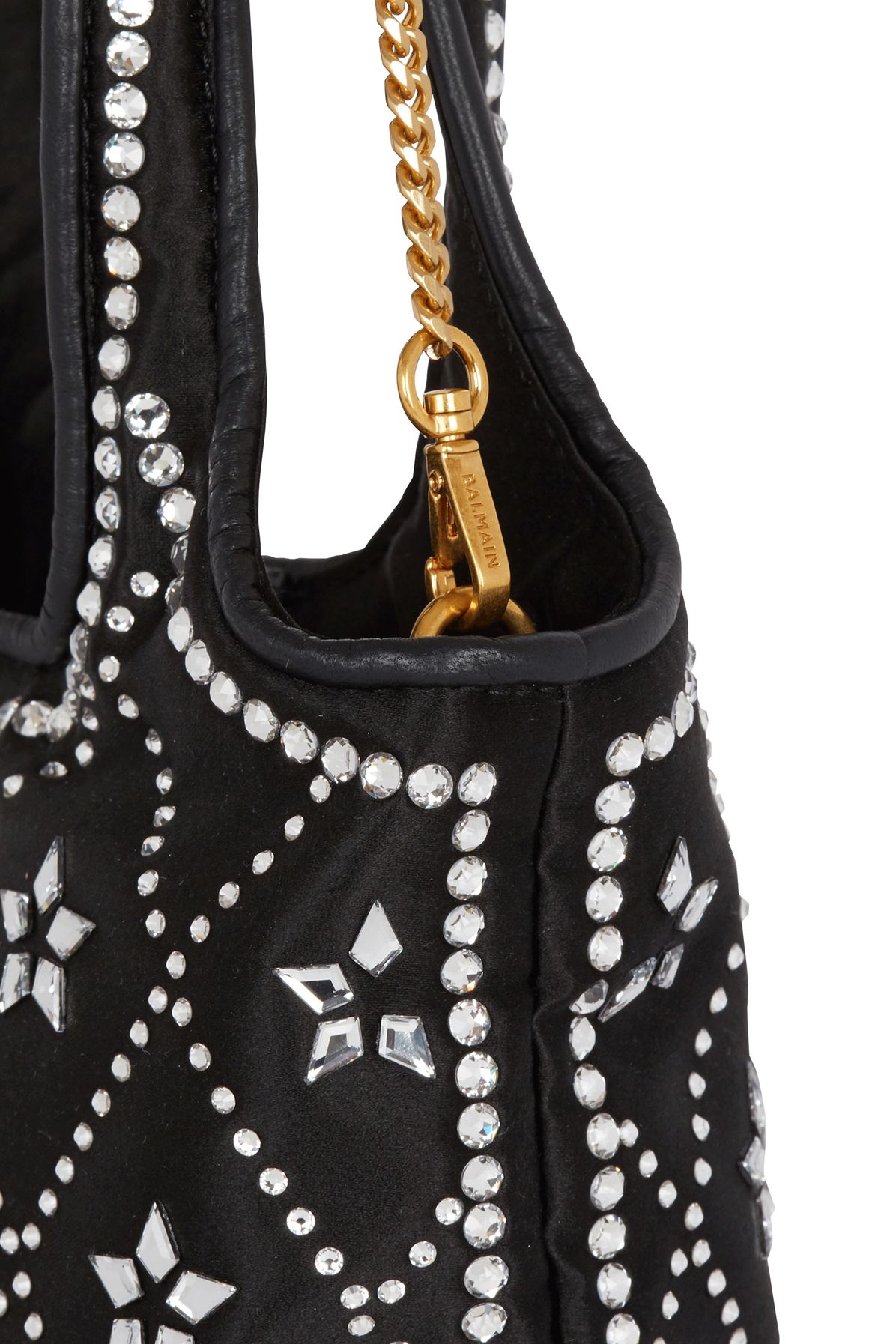 Balmain Satin and Crystals B-Army Grocery Bag