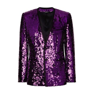 Dolce & Gabbana Sequined Sicilia-fit jacket with satin piping