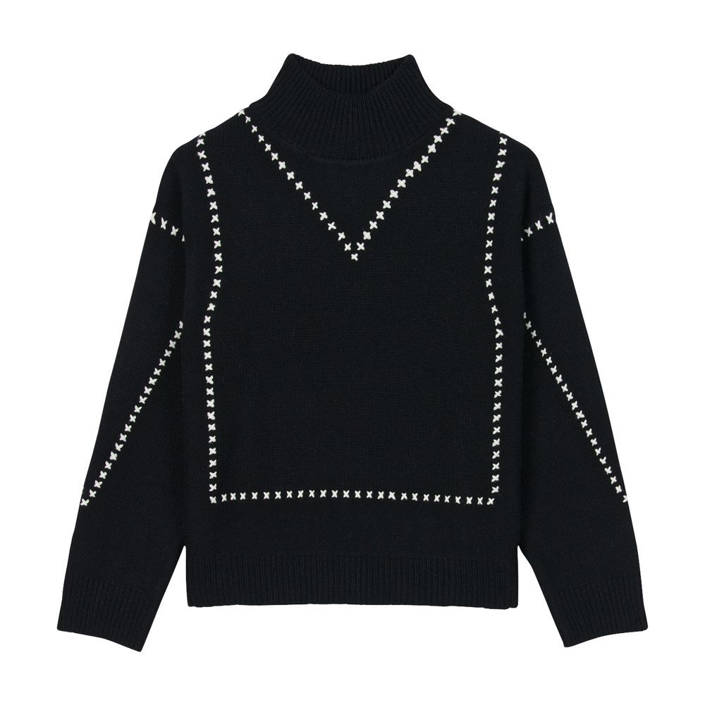  Bogla wool sweater with topstitch