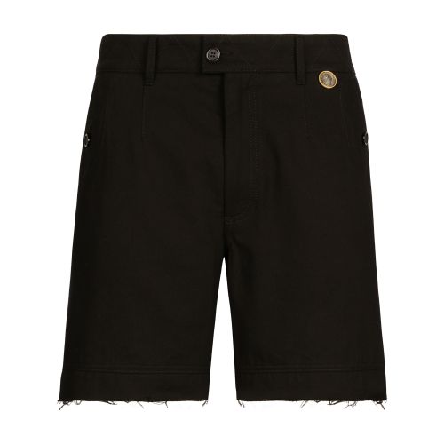 Dolce & Gabbana Stretch Cotton Twill Bermuda Shorts with Coin Detail