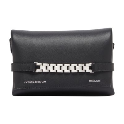 Victoria Beckham Mini chain pouch with long strap silver chain