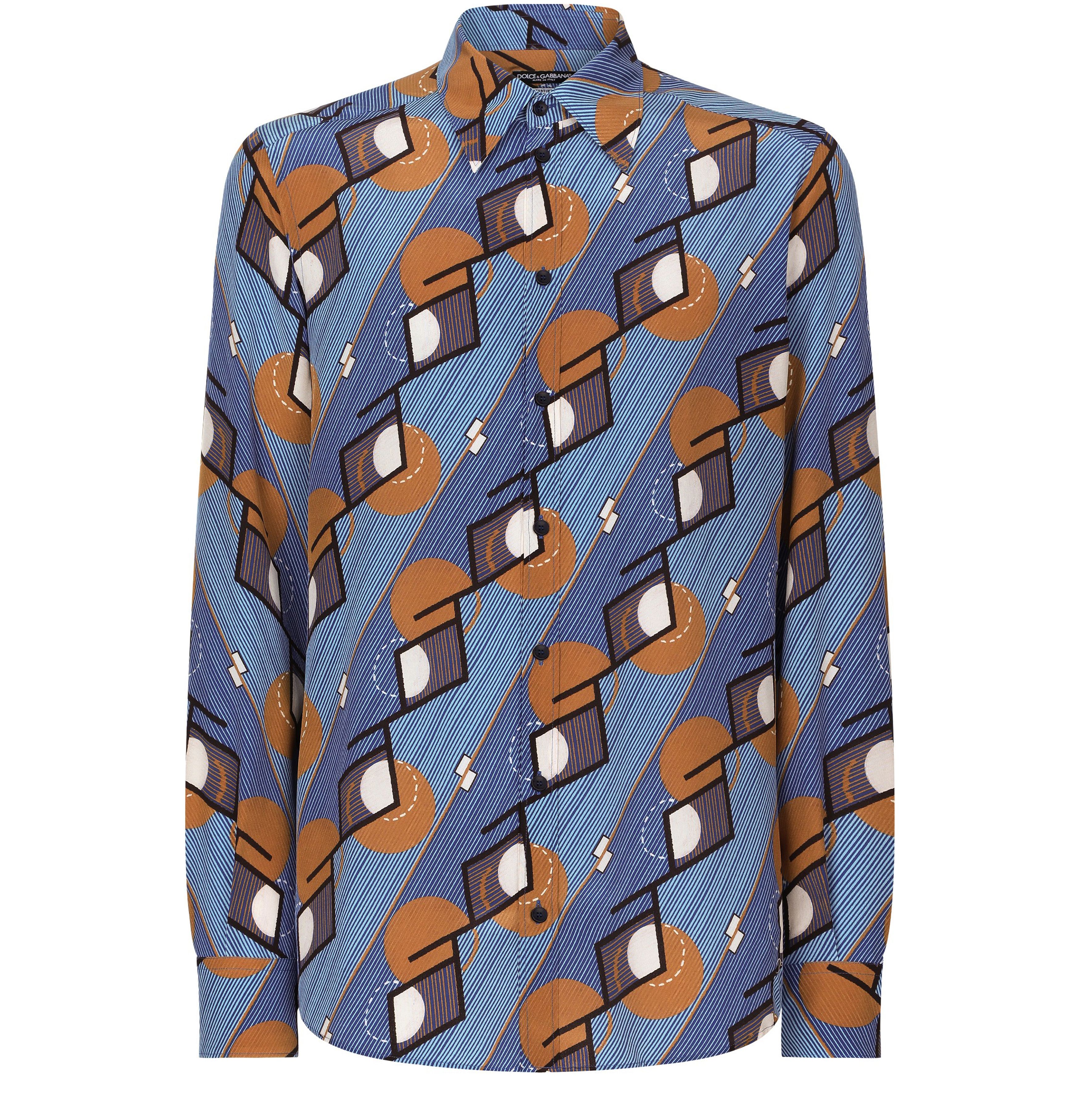 Dolce & Gabbana Printed silk Martini-fit shirt