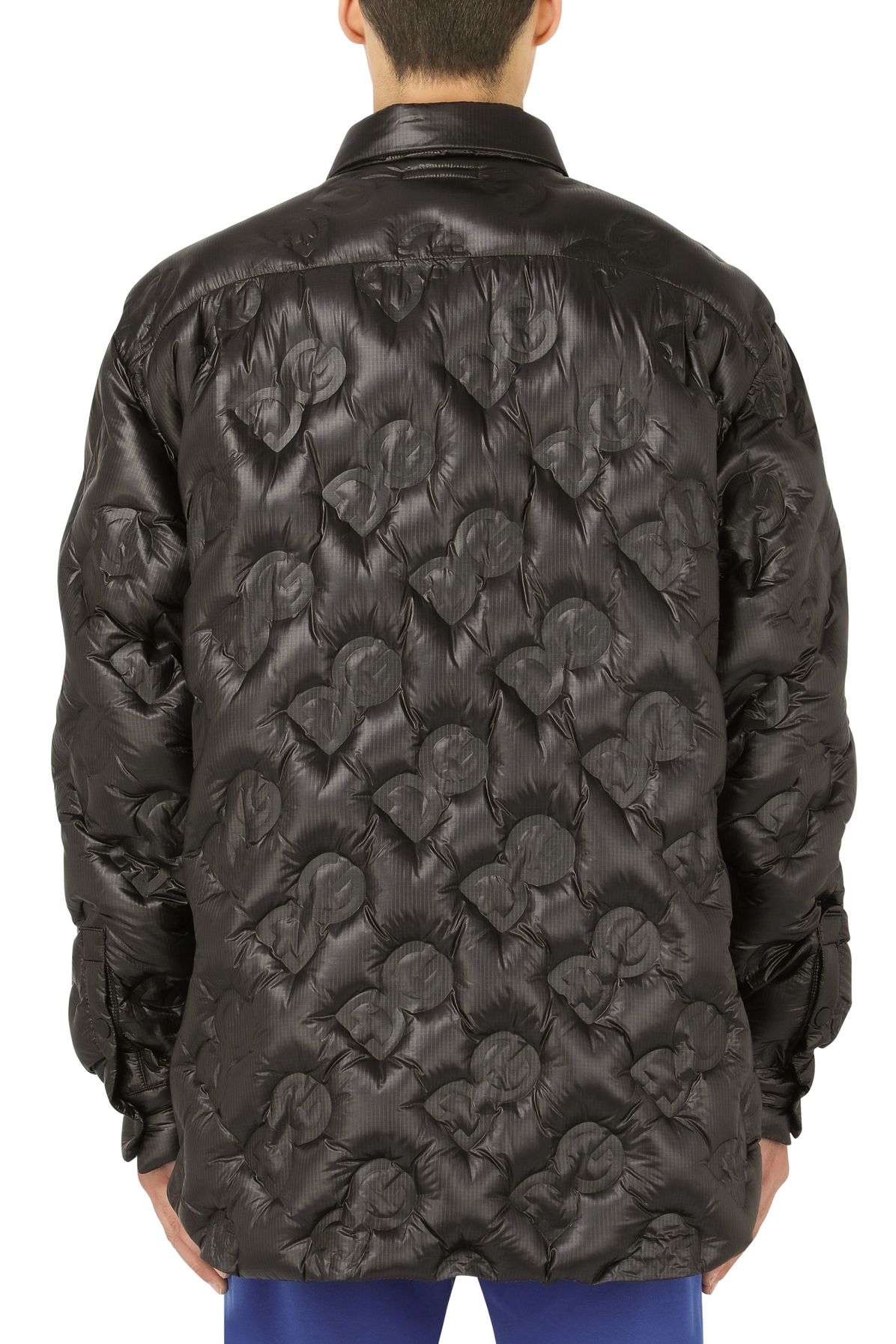 Dolce & Gabbana Padded and quilted nylon shirt with logo