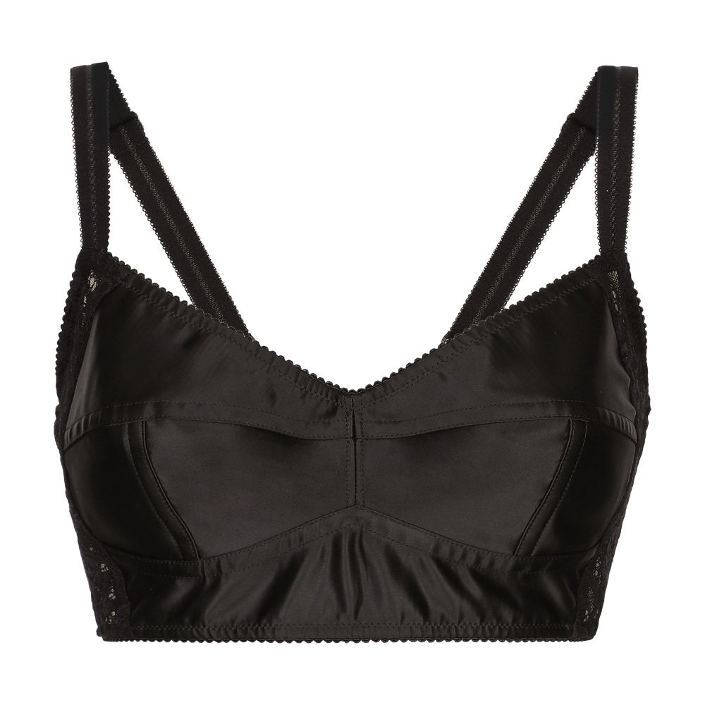 Dolce & Gabbana Satin and lace bralette top