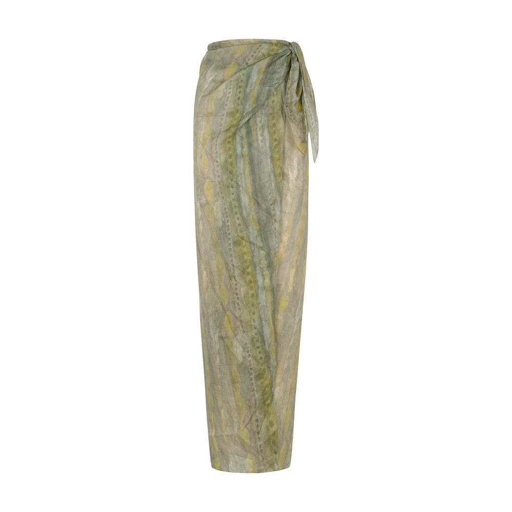 Cortana Jill printed ramie sarong skirt