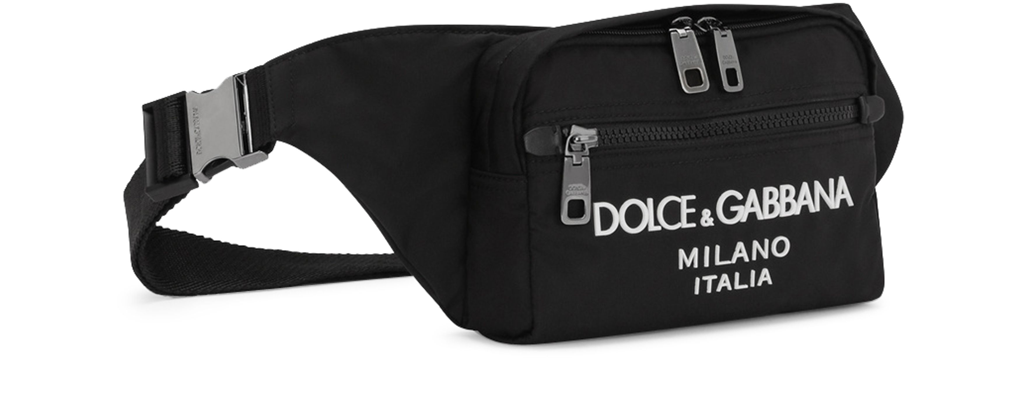 Dolce & Gabbana Small belt bag with rubberized logo