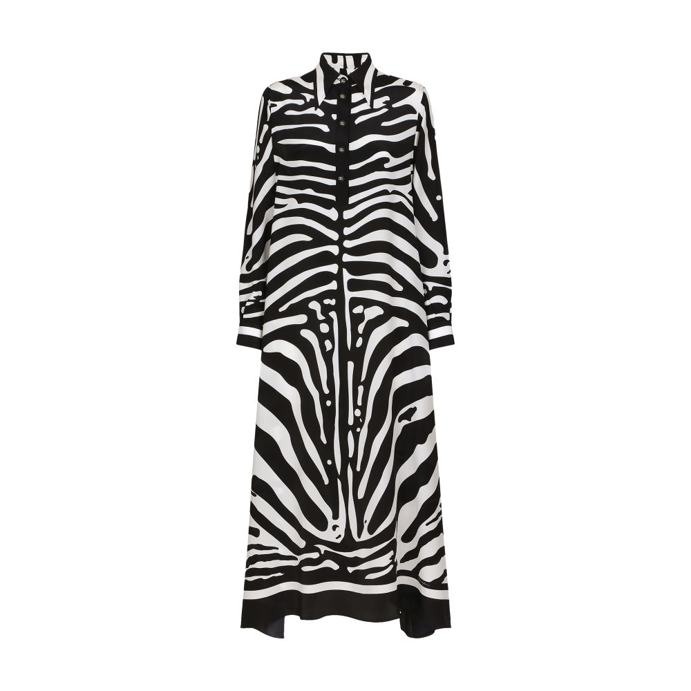 Dolce & Gabbana Zebra-print crepe de chine caftan