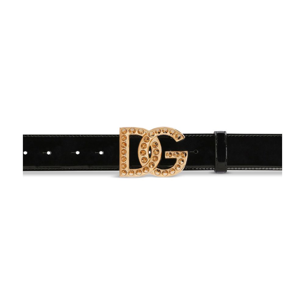 Dolce & Gabbana Polished calfskin belt with DG logo