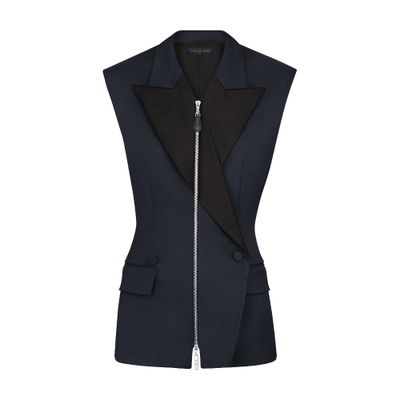  Sleeveless Zip-Up Blazer