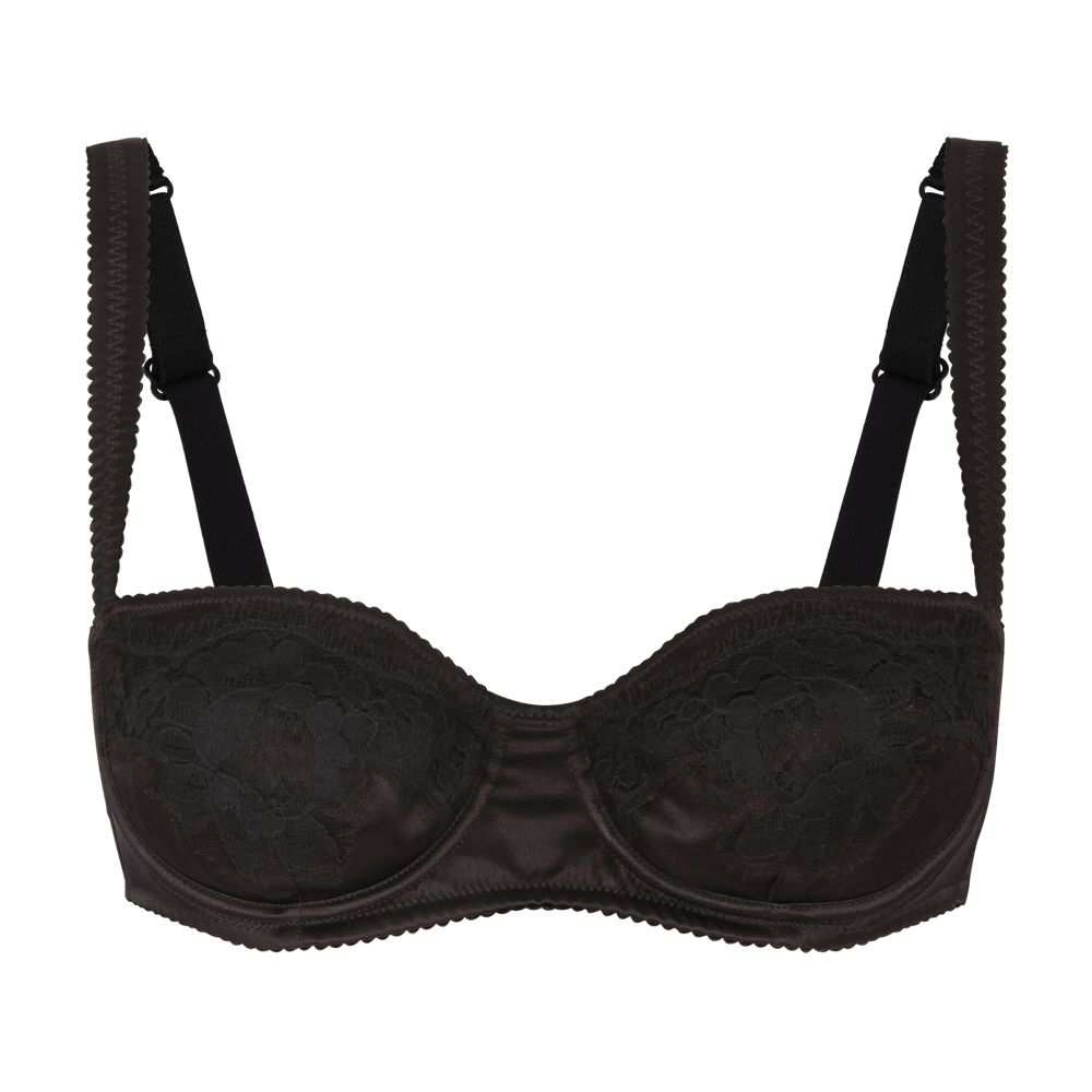 Dolce & Gabbana Satin balconette bra with lace detailing