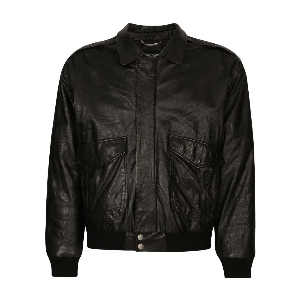 Dolce & Gabbana Vintage leather jacket with branded tag